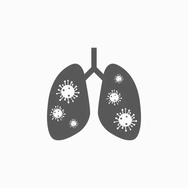 Lungs Virus Icon Lungs Coronavirus Vector Illness Vector Smoking Illustration — Stock Vector