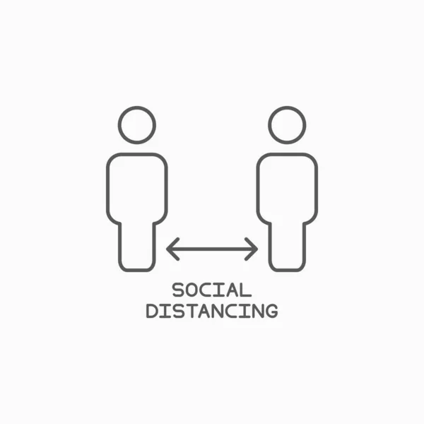 Icono Distanciamiento Social Vector Distanciamiento Seguro Ilustración Segura Icono Distancia — Vector de stock