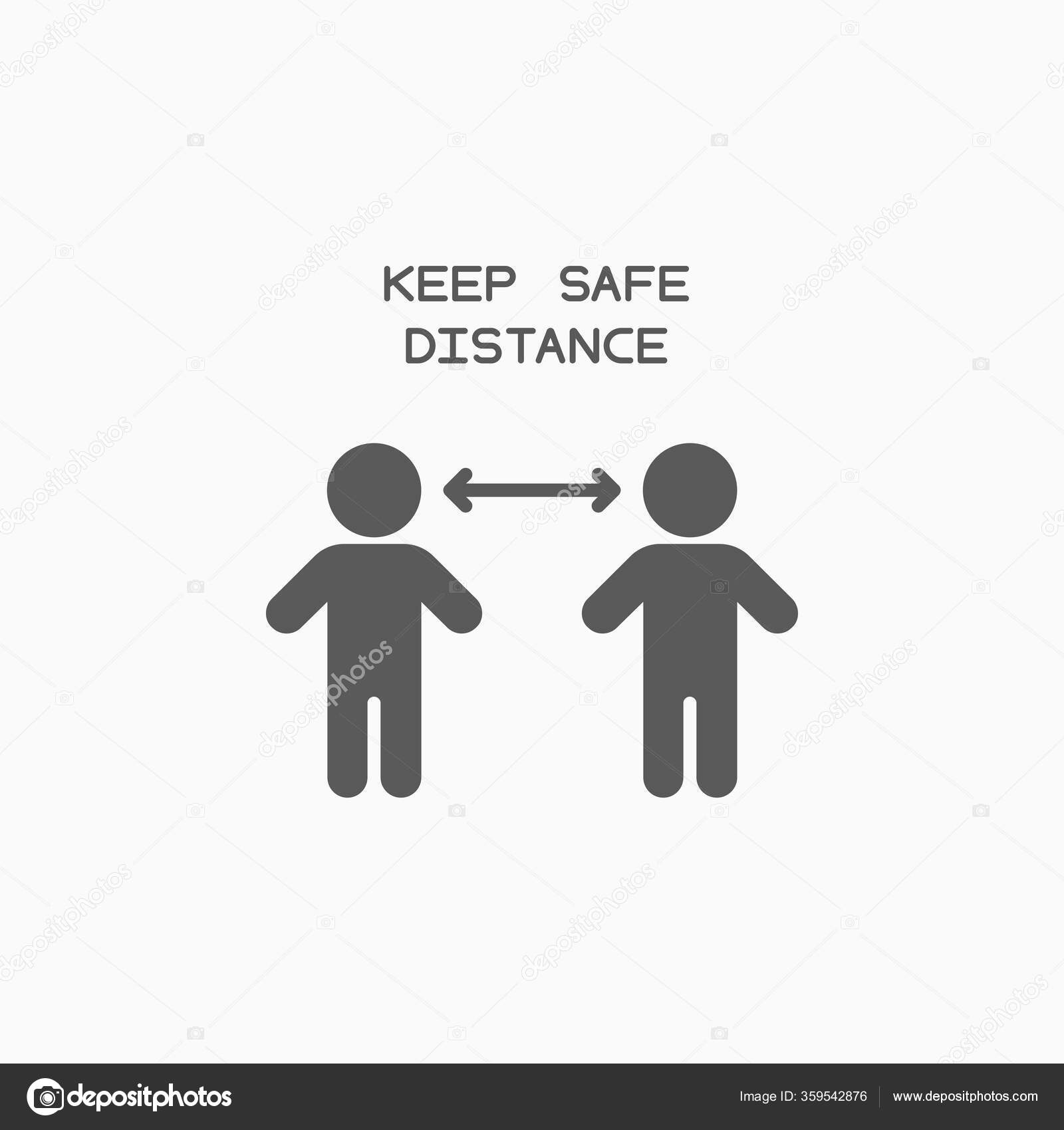 Keep Safe Distance Stok Vektor