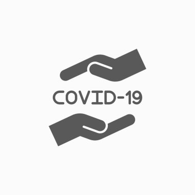 Üst pandemik koronavirüs ikonu, covid-19 vektörünü durdurmaya yardım et