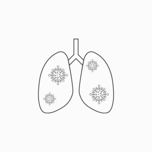 Lungs Virus Icon Lungs Coronavirus Vector — Stock Vector