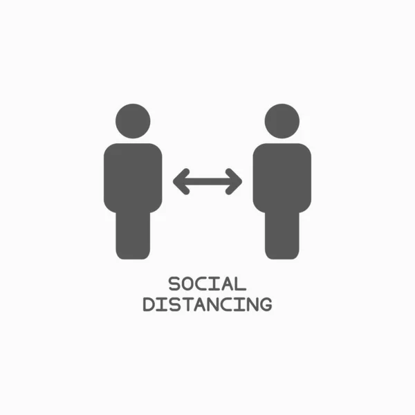 Symbol Der Sozialen Distanzierung Vektor Der Sicheren Distanzierung — Stockvektor