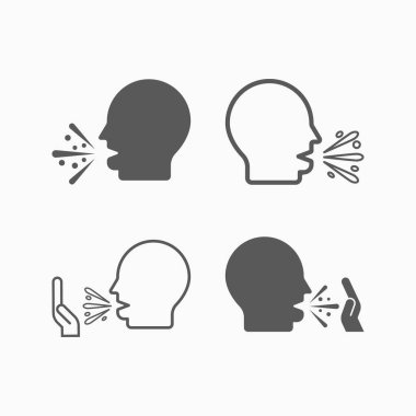 Öksürük ikonu, hapşırma vektör çizimi