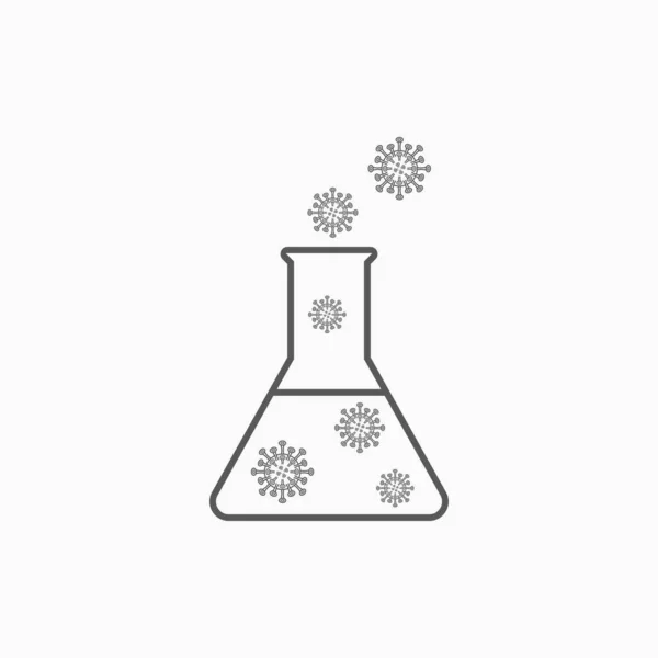Ikona Probówek Koronawirusowych Pandemia Ilustracji Wirusa Wektor Badania Krwi — Wektor stockowy