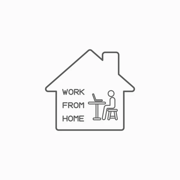 Trabajar Desde Icono Del Hogar Trabajar Vector Del Hogar — Vector de stock