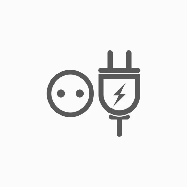 Enchufe Socket Icono — Vector de stock