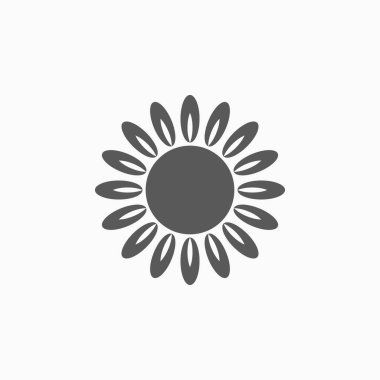 ayçiçeği ikonu, çiçek vektörü, bitki illüstrasyonu, çiçek simgesi