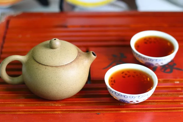 Konzept Der Teezeremonie Mit Puer Oder Erh Chinesischer Teetisch — Stockfoto