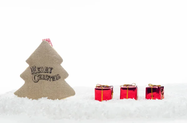 Árbol hecho a mano de la decoración de Navidad con la escritura feliz de Navidad —  Fotos de Stock