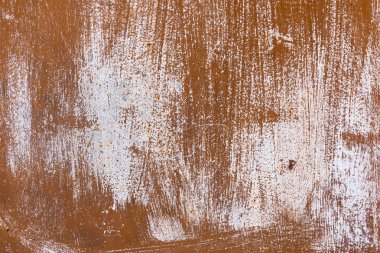 Aşınmış renkli kırmızı paslı metal arka plan, paslı bir araya geldi