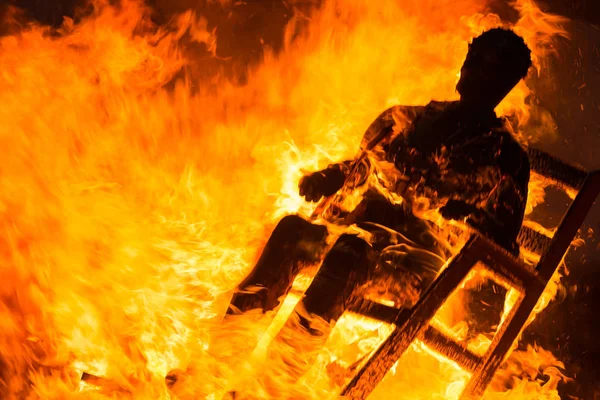 Marimanta queima em celebração do carnaval — Fotografia de Stock