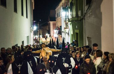 Badajoz, İspanya - 25 Mart 2016: Paskalya hafta Noel (Semana baba), Naz