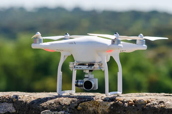 White drone landed — Stock Photo, Image