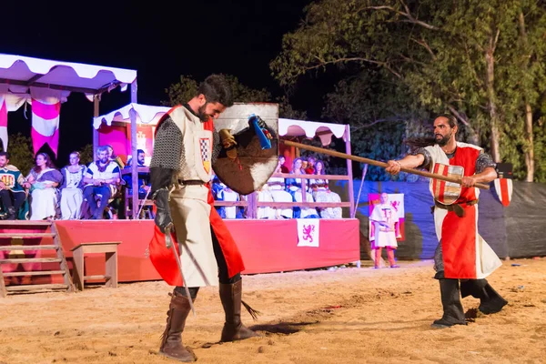 Два рыцаря сражаются — стоковое фото