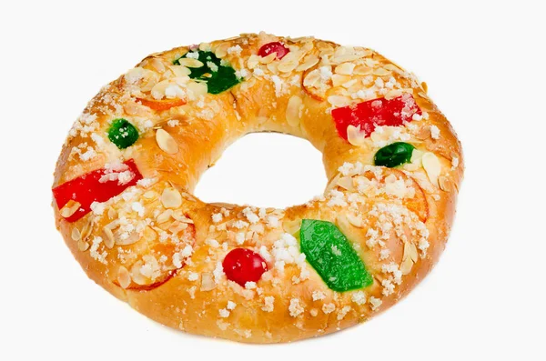 King cake or Roscon de Reyes — Stock Photo, Image