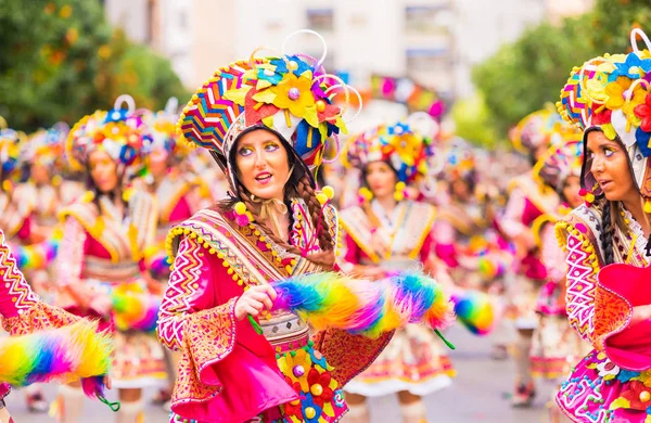 Badajoz, España, domingo. febrero.26. 2017 Participantes en colorf —  Fotos de Stock