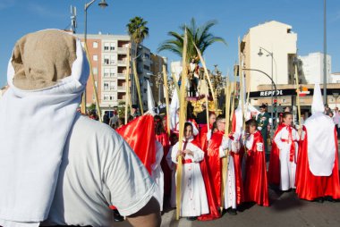 Badajoz, İspanya, Pazar. Nisan.9. 2017 kardeşlik