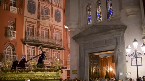 Jesucristo Cargando Cruz Durante Celebración Semana Santa Badajoz — Vídeos de Stock