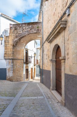Montanchez, Caceres, İspanya 'da eski bir cadde.