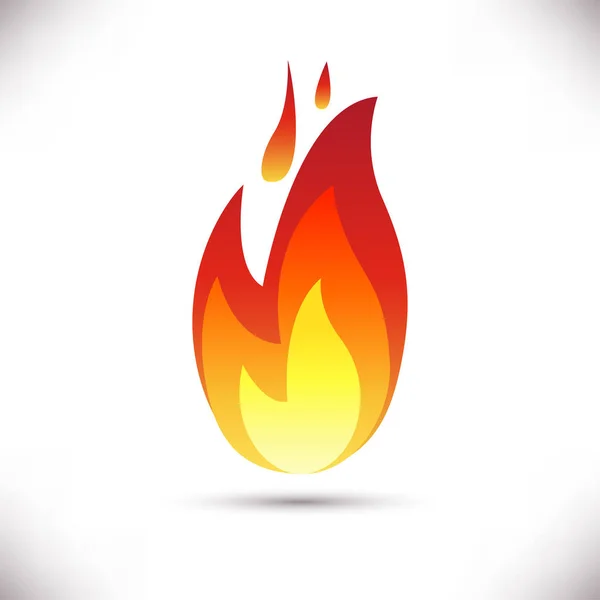 Ícone de chama de fogo isolado no fundo branco . — Vetor de Stock