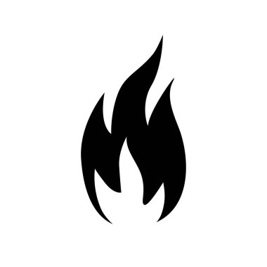 Beyaz arkaplanda ateş simgesi izole edildi.