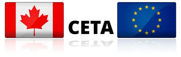 CETA - omfattande ekonomisk och handelsavtalet mellan Kanada — Stock vektor