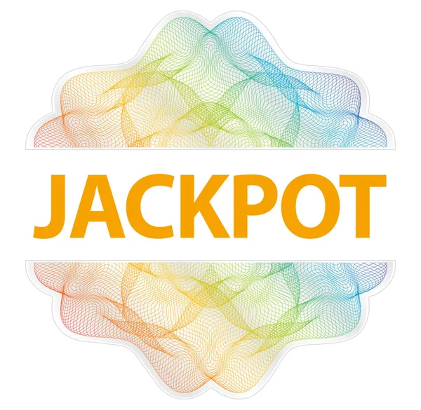Jackpot - Roseta Guilloche con texto sobre fondo blanco — Vector de stock