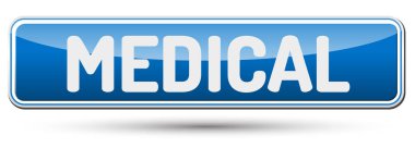 Tıbbi - metin ile güzel düğmesi.