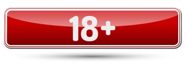 18 + yetişkin Only - metin ile güzel düğmesi.