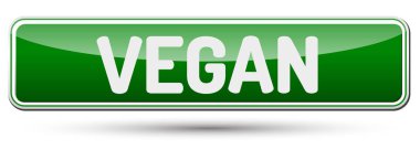 Vegan - metin ile güzel düğmesi.