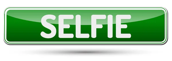 Selfie - αφηρημένο όμορφη κουμπί με το κείμενο. — Διανυσματικό Αρχείο