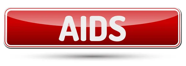 AIDS - metin ile güzel düğmesi. — Stok Vektör