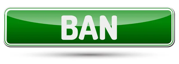 Ban - Abstrakcja piękny przycisk z napisem. — Wektor stockowy