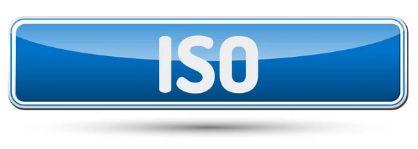 ISO - abstraktní krásné tlačítko s textem. — Stockový vektor