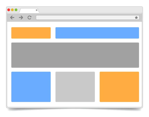 Diseño responsivo - Ventana simple del navegador abierto en blanco backgr — Archivo Imágenes Vectoriales
