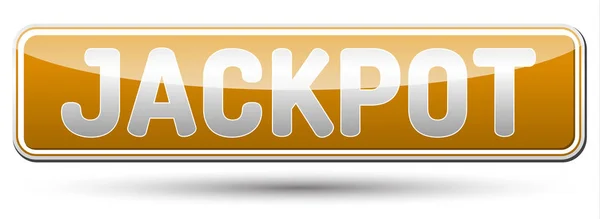 JACKPOT - banner brilhante com sombra — Vetor de Stock