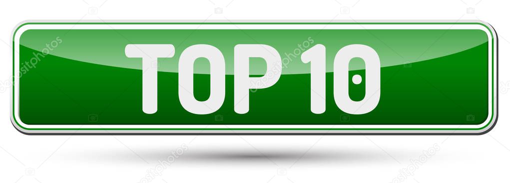 TOP 10 - Abstract beautiful button with text.