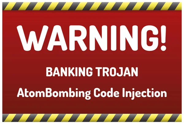 Bankovní Trojan - varovný signál - bankovní účet zaseknout, e-mailem viru — Stockový vektor