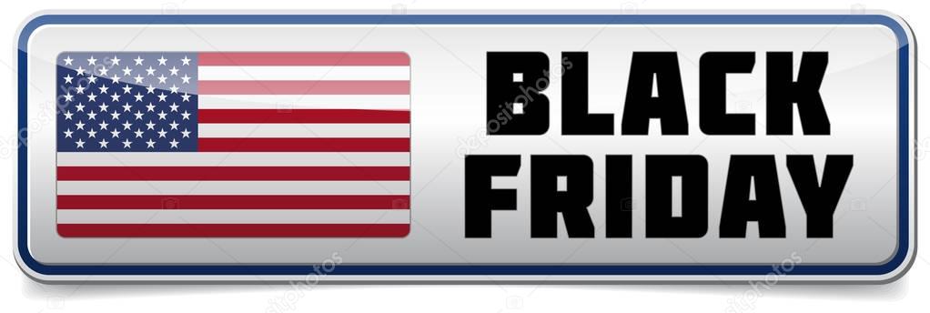 Black Friday banner with USA flag - design template.