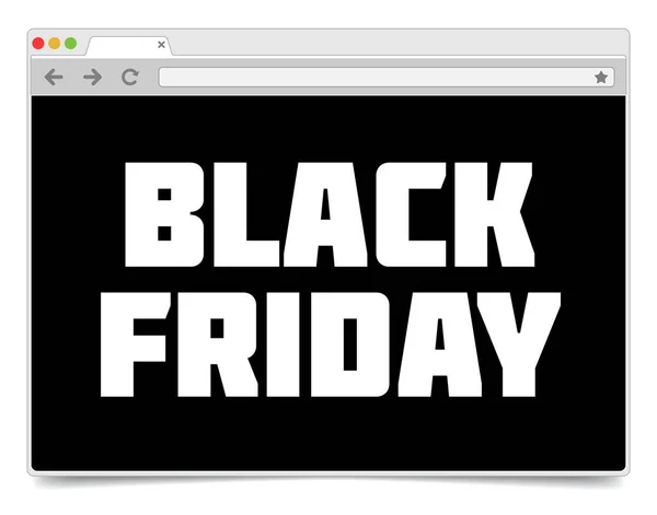 Black Friday inscription simple internet browser design template — Stock Vector