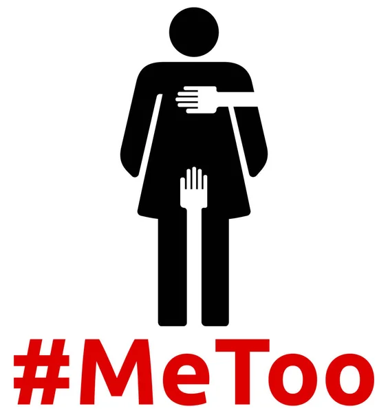 Cinsel taciz - #Metoo - piktogram kadınla — Stok Vektör