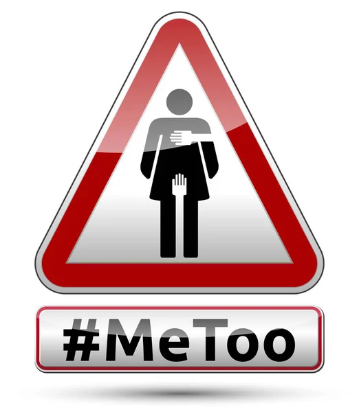 #MeToo - Segnale stradale con pittogramma donna — Vettoriale Stock