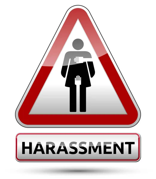 Belästigung - Verkehrsschild mit Frauenpiktogramm — Stockvektor