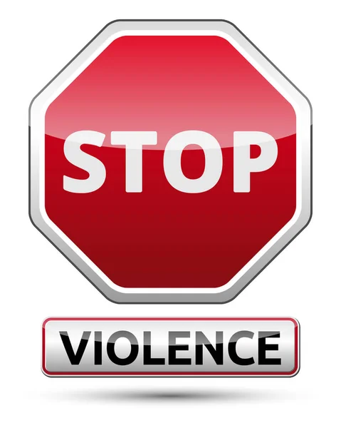 Violência - STOP sinal de trânsito —  Vetores de Stock