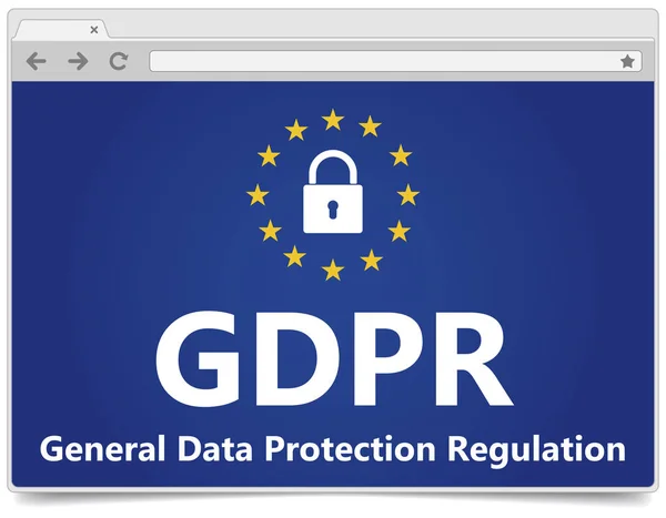 GDPR - General Data Protection Regulation. Web browser with padl — Stock Photo, Image
