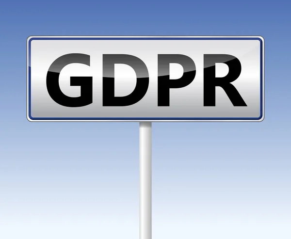 RGPD - Reglamento general de protección de datos. Señal de tráfico — Foto de Stock