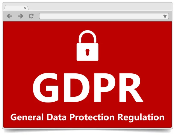 Gdpr - General Data Protection verordening. Webbrowser met padl — Stockfoto