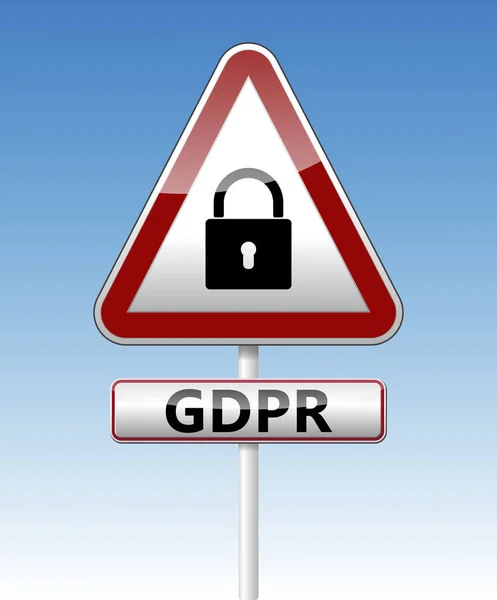 Gdpr - 一般的なデータ保護規制。パッドと交通標識 — ストック写真