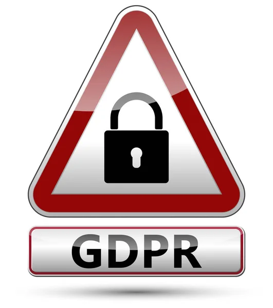 GDPR - General Data Protection Regulation. Traffic sign with pad — Stock Photo, Image