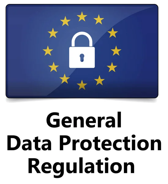 GDPR - General Data Protection Regulation. EU flag with stars an — Stock Photo, Image